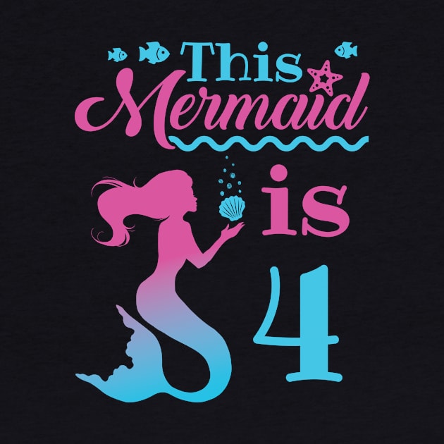 Mermaid Birthday Shirt - 4th Birthday by redbarron